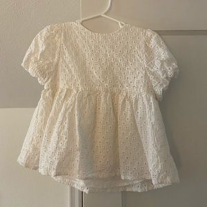 Puffy-sleeved Eyelet Top from Zara